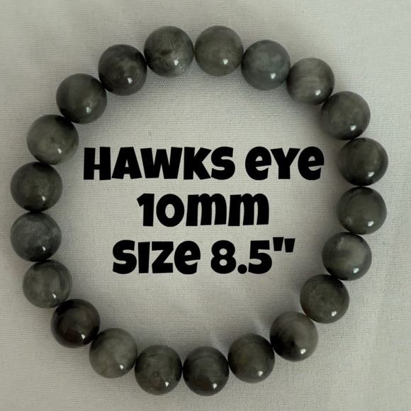 Bombshell Beads Jewelry - Authentic Hawk’s Eye 10mm Beaded Stretchy Bracelet by Bombshell Beads